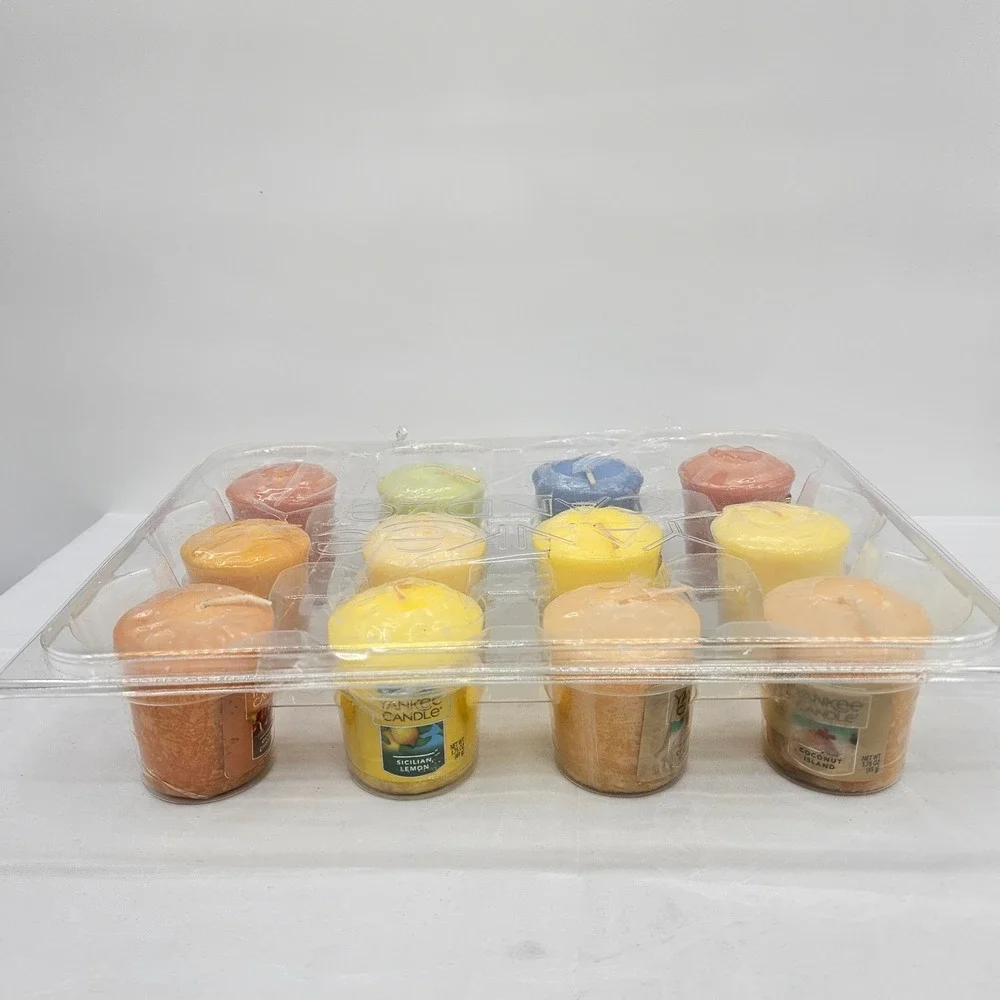 Yankee Candle Votive Sampler Set 12 Pack Pineapple Lemon Coconut Honey Scented